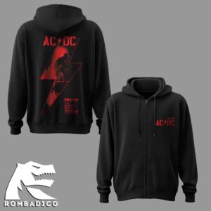 ACDC Angus Lightning Bolt Australia PWR Up Tour 2025 Pull Over Hoodie Zip Shirt