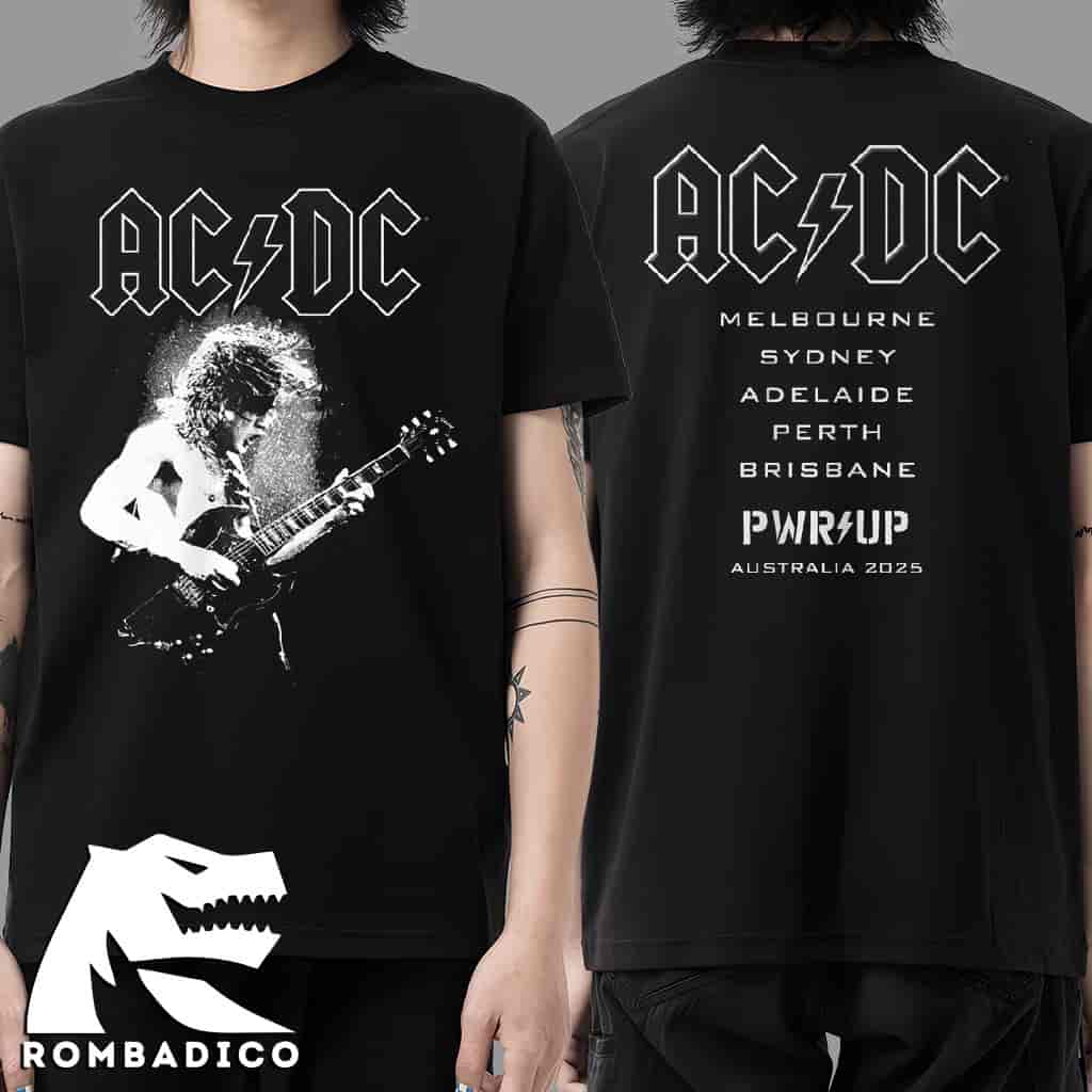 ACDC Exclusive Merch Tee Angus Electric Australia PWR Up Tour 2025 Unisex T-Shirt ACDC Exclusive Merch Tee Angus Electric Australia PWR Up Tour 2025 Unisex T-Shirt