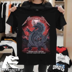 Metallica M72 Auckland New Zealand 2025 Official Poster At Eden Park On November 19 White Dragon Artwork Unisex T-Shirt Merchandise Metallica M72 Auckland New Zealand 2025 Official Poster At Eden Park On November 19 White Dragon Artwork Unisex T-Shirt Merchandise
