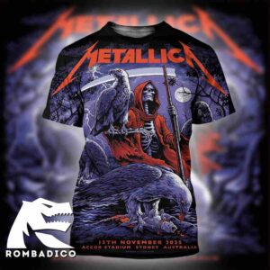 Metallica M72 Sydney Australia 2025 Main Poster By Blair Sayer At Accor Stadium On November 15 All Over Print Shirt