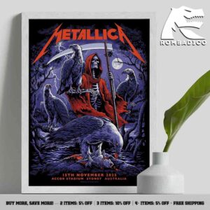 Metallica M72 Sydney Australia 2025 Main Poster By Blair Sayer At Accor Stadium On November 15 Home Decor Poster Canvas