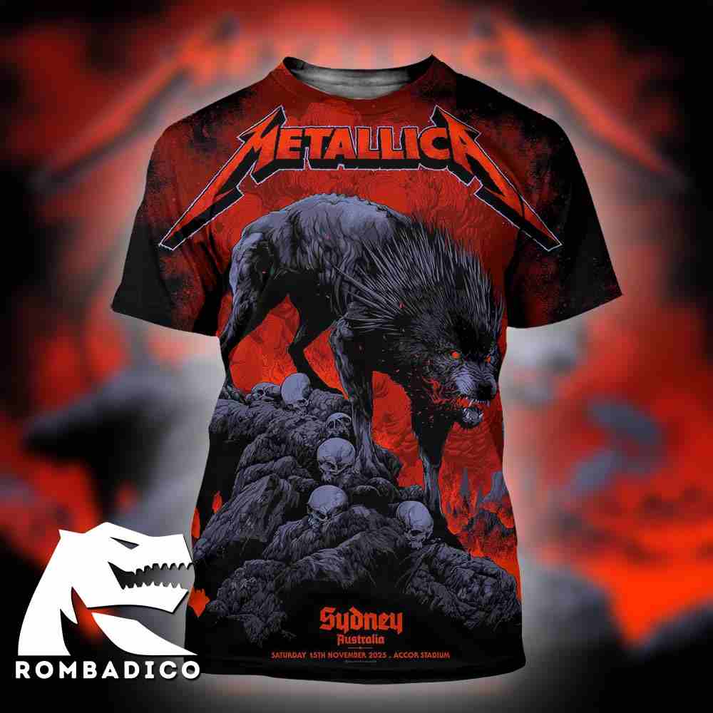 Metallica M72 Sydney Australia 2025 Pop Up Shop Poster By Ken Taylor At Accor Stadium On November 15 All Over Print Shirt Metallica M72 Sydney Australia 2025 Pop Up Shop Poster By Ken Taylor At Accor Stadium On November 15 All Over Print Shirt