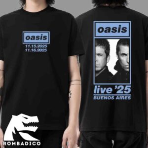 Oasis Buenos Aires Live 25 Tour Merchandise T-Shirt At River Plate On November 15-16