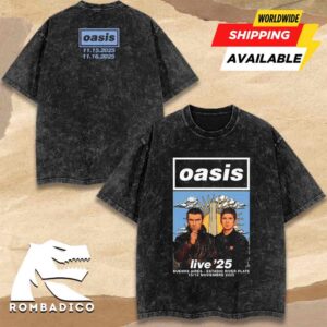 Oasis Buenos Aires Live 25 Tour Merchandise Tee At River Plate Noviembre 15-16 2025 Washed Shirt